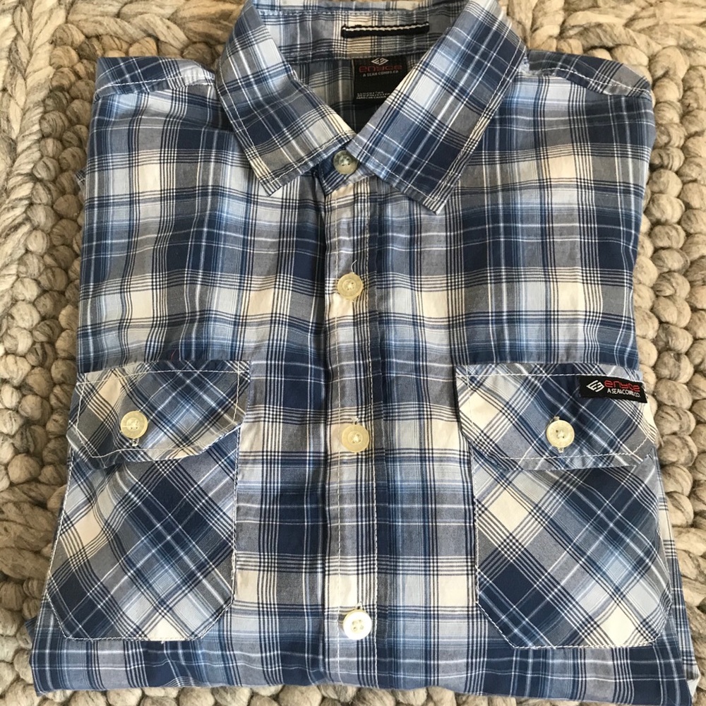Enyce blue plaid long sleeve shirt
